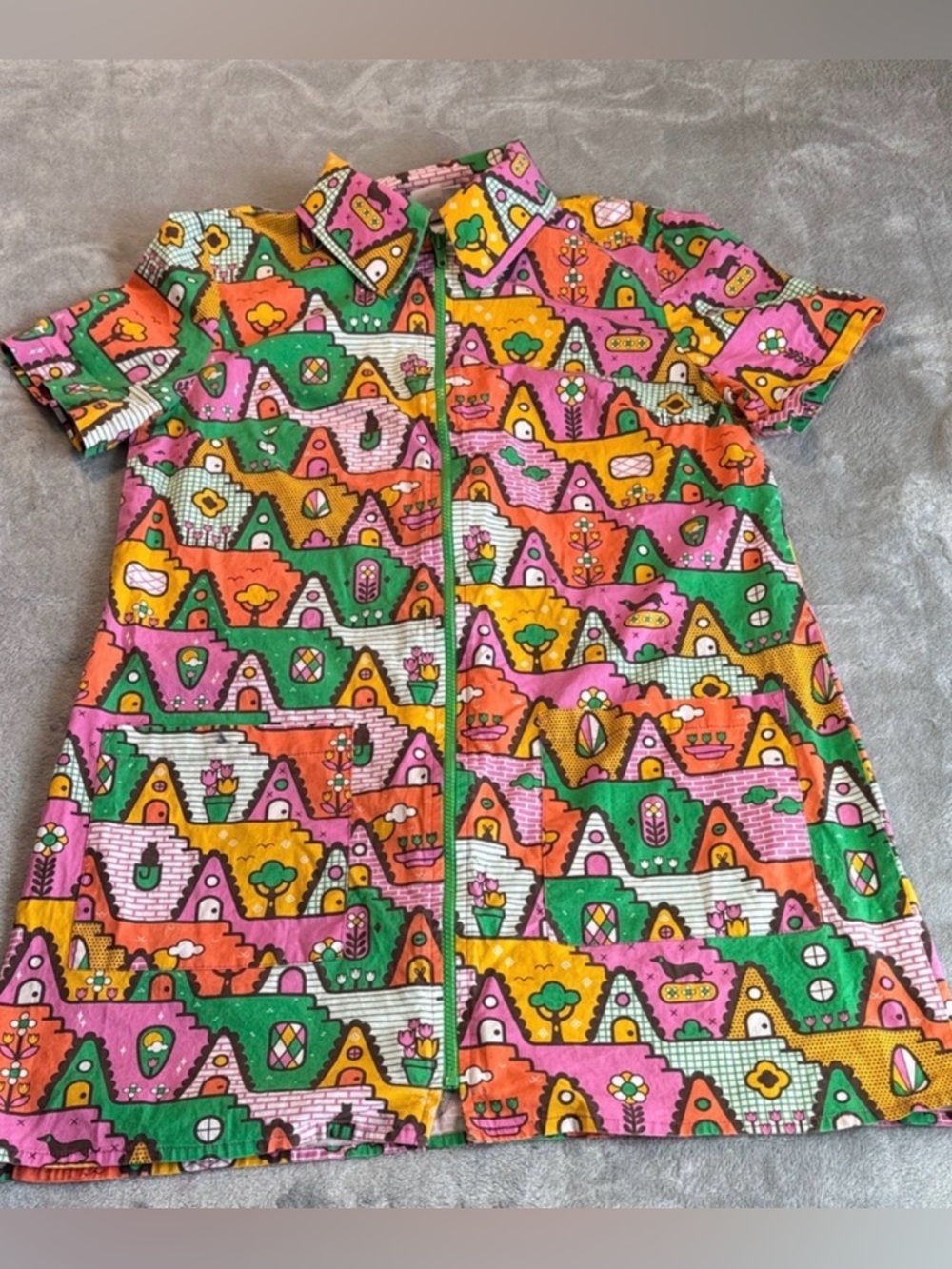 NWOT Blue Platypus 8-Bit A-Frames Tunic Bright Day Size Medium